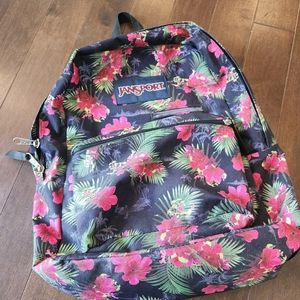 Jansport floral backpack digibreak with supply case